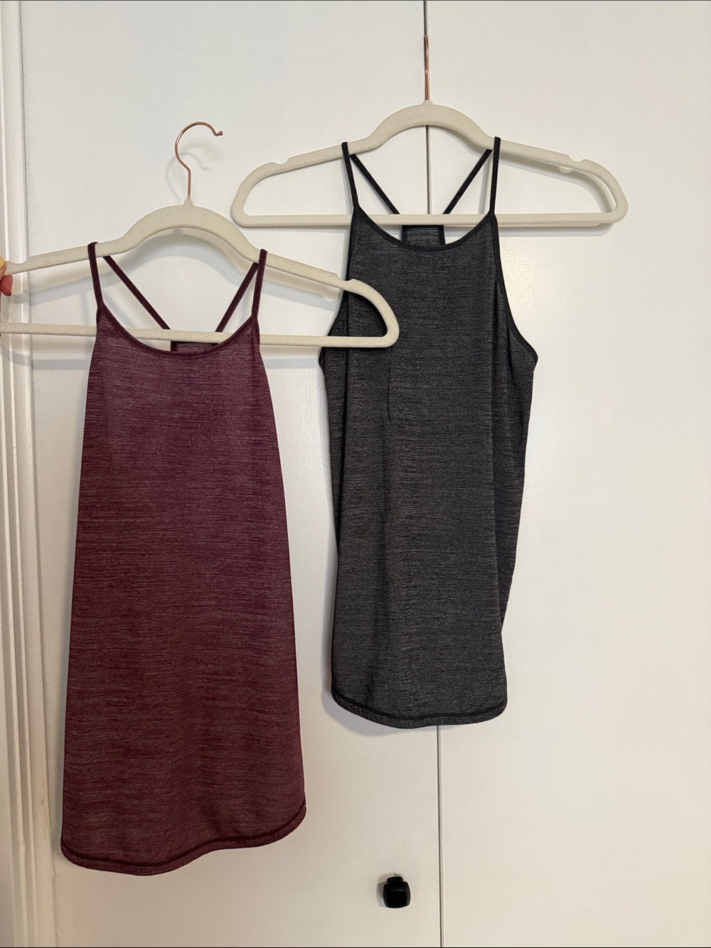 lululemon athletica Double-Strap Knit Tank - Burgundy & Charcoal
